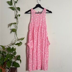 Stella McCartney Kids White and Pink Star Print Sleeveless Maci Dress {12}